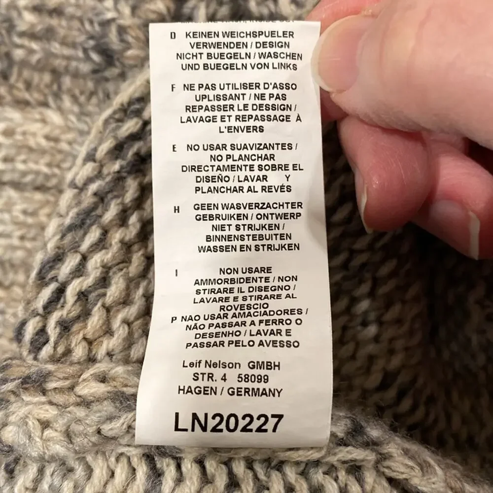 Leif Nelson Beige Tweed Knit Pullover Heavyweight Sweater Mens SZ XLFisherman